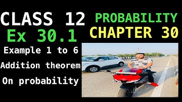 RD SHARMA EX 30.1 EXAMPLE 1 TO 6 SOLUTION OF PROBABILITY CHAPTER 30 FOR CLASS12