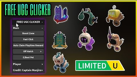 [ MORE UGC ] [🍀] FREE UGC CLICKER! - Auto Click, Auto Claim Playtime Reward, Auto Hatch & More