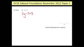 GCSE Edexcel Foundation November 2012 Paper 2 Q25