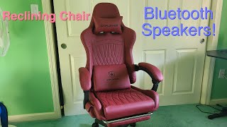 GTPlayer Gaming Chair Unboxing and Setup! Recliner Chair with Speakers Red Wine w/ Leather Stitching