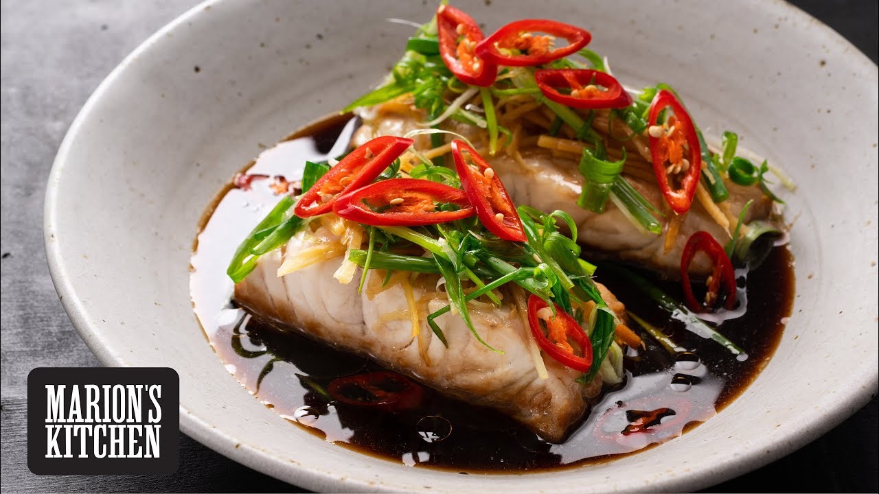 Chinese Steamed Fish with Ginger Shallot Sauce