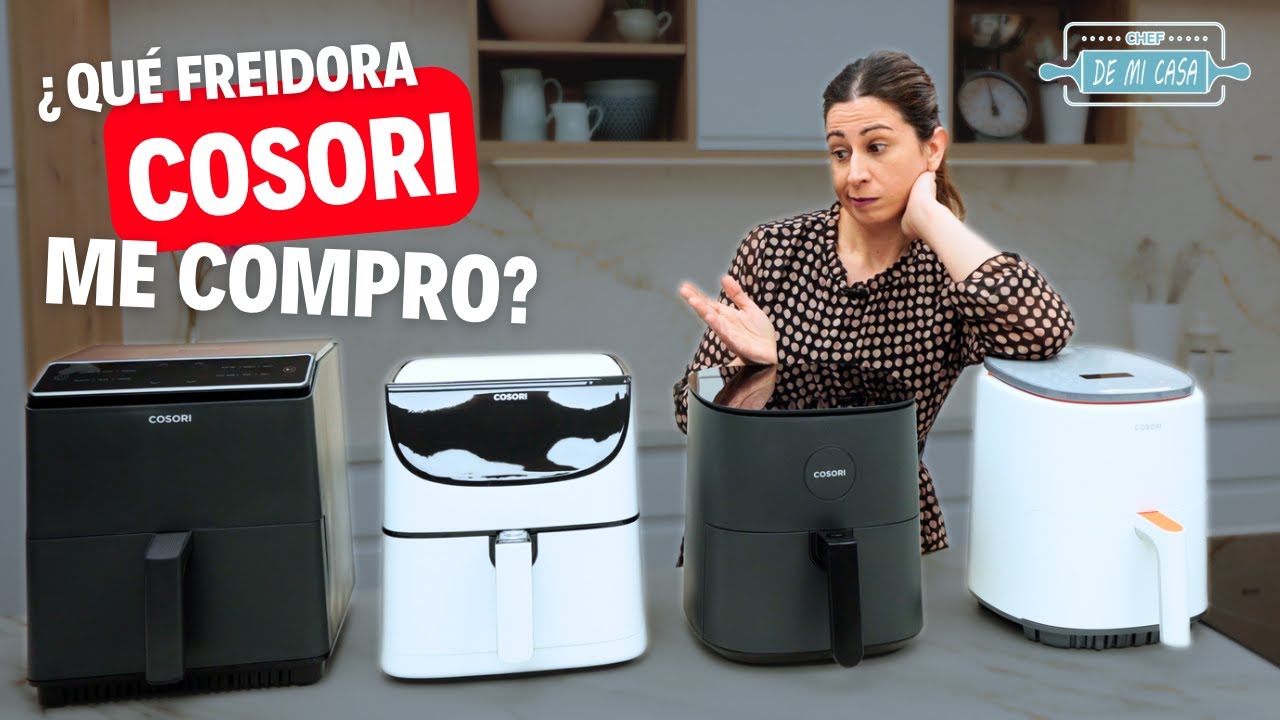 COSORI Freidora sin Aceite 5.5 L, freidora aire caliente con 100 recetas en  español, 11 programas, pantalla LED táctil, cesta antiadherente,  temporizador