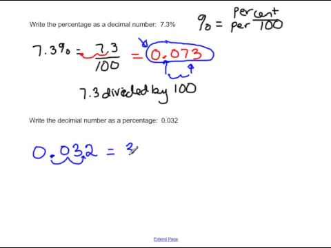 How to write a precent as a decimal