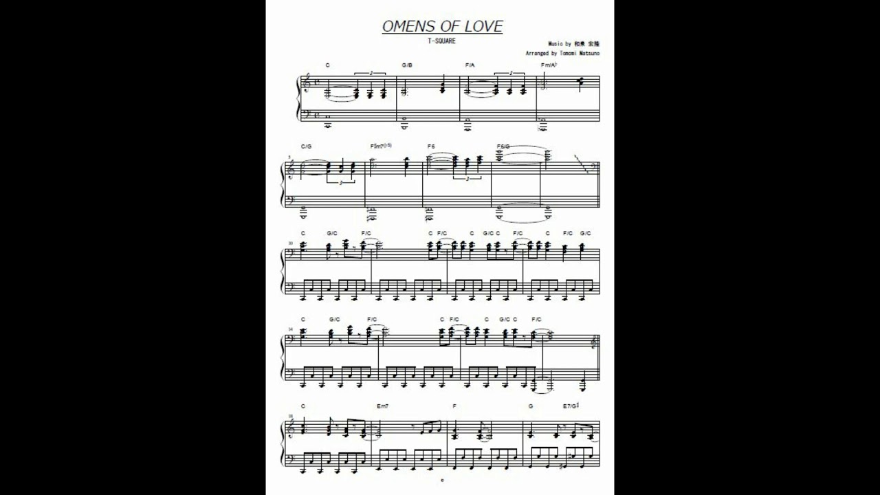 Omens Of Love T Square ピアノソロ譜 Youtube