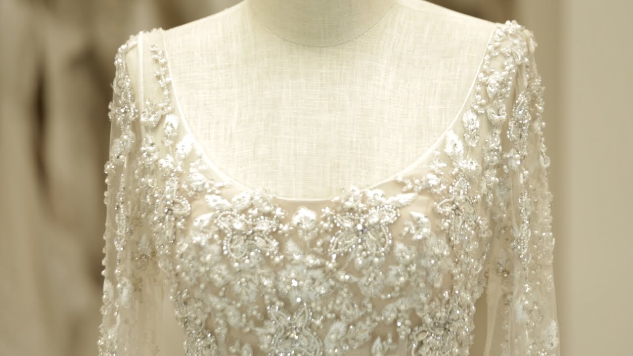 glamorous beaded a line wedding dress march maddress youtube