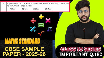 A quadrilateral ABCD is drawn to circumscribe a circle. If BC = 7cm CD = 4cm and AD = 3cm then the