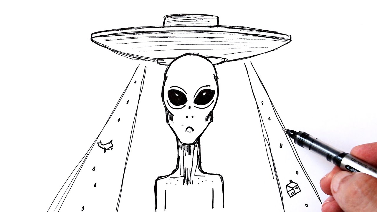 How to draw a Alien UFO easy - YouTube