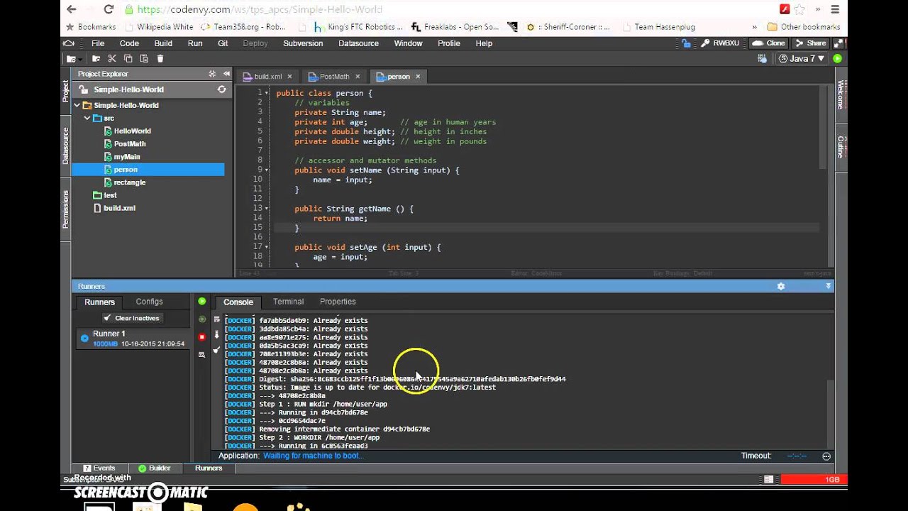 Building and Running your Java Program in Codenvy - YouTube