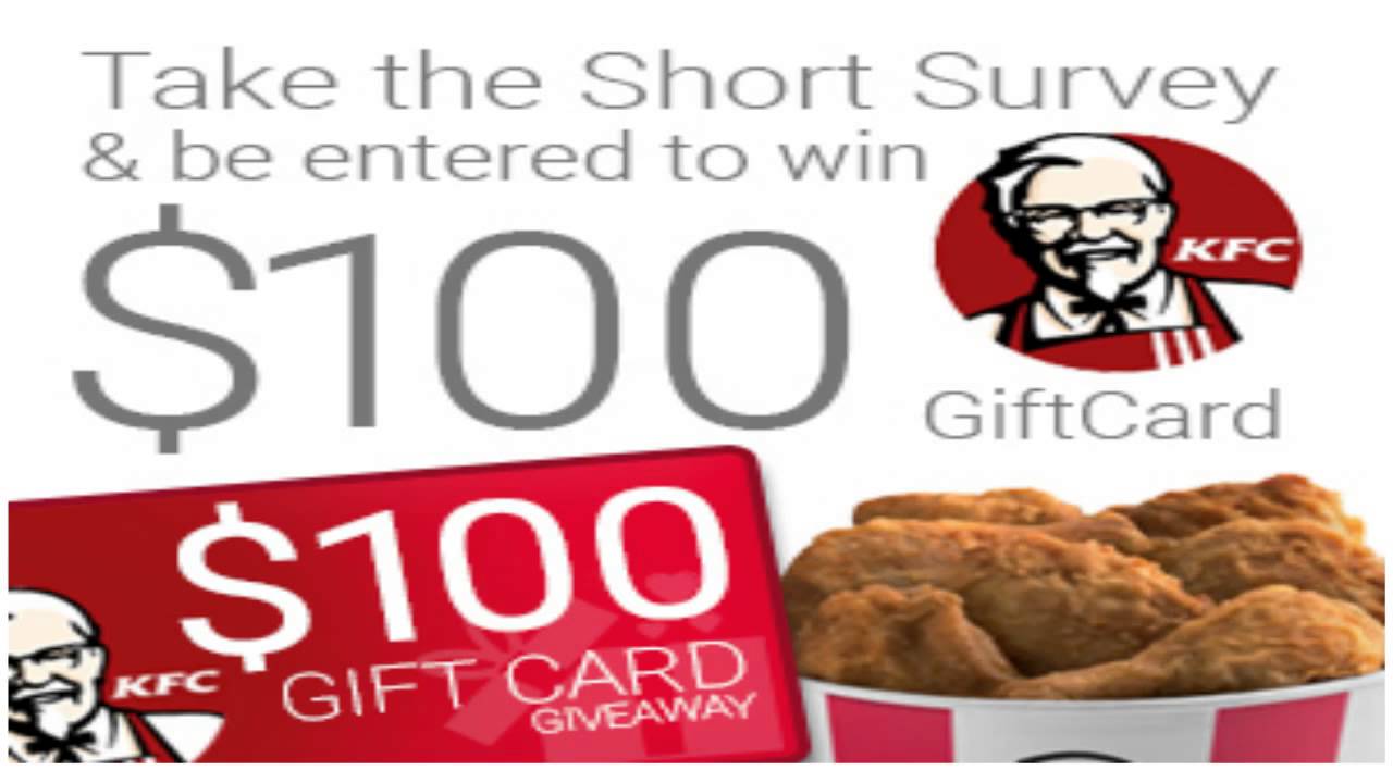 100 KFC Gift Card Giveaway YouTube