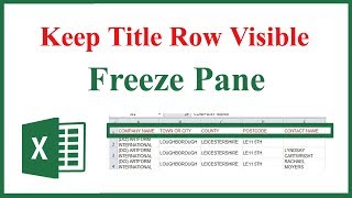 How to keep the top row visible while scrolling down in excel