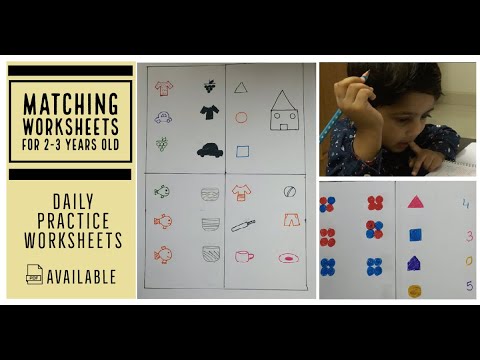 diy matching worksheets for 2 3 years old preschool daily practice worksheets youtube