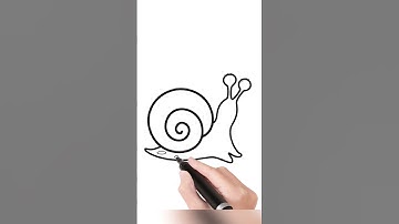 Easy drawing. How to draw a snail.#youtubeshorts