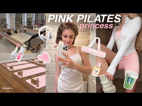 живу как pink pilates princess | пилатес, розовая эстетика, уход за собой и матча🎀