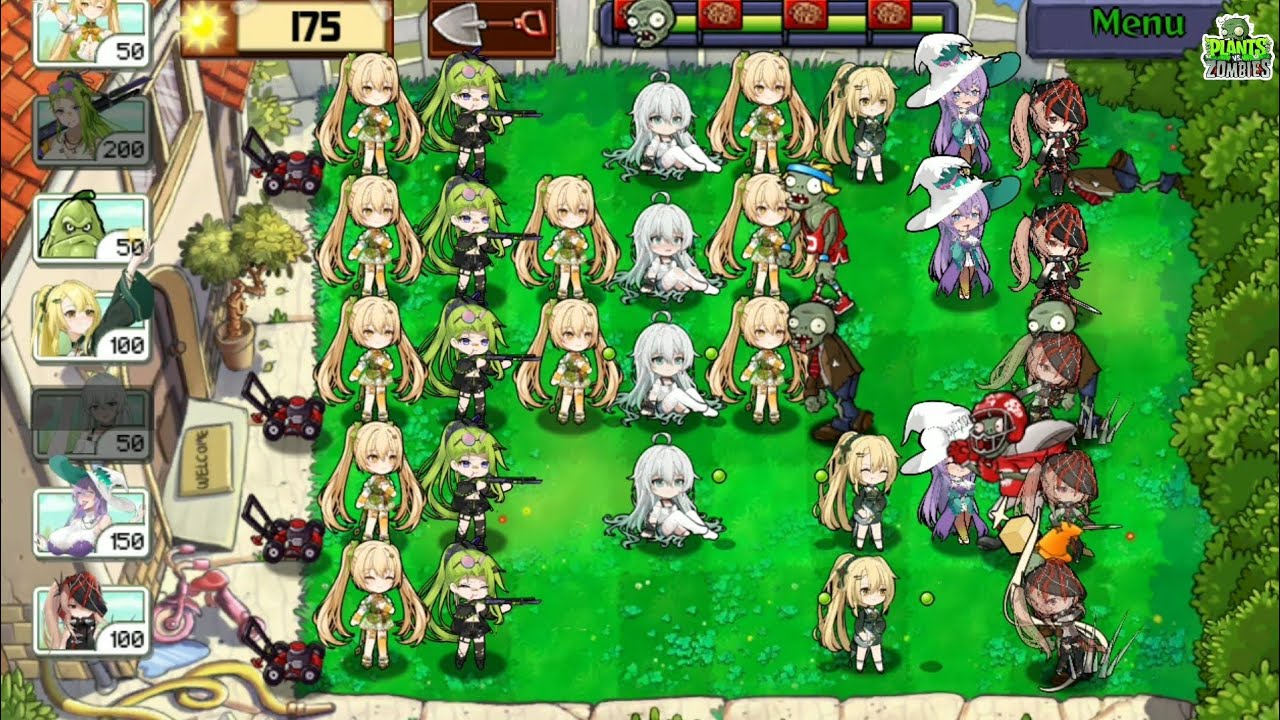 Plants girls vs zombies sunny day