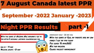 7 August canada ppr timeline/ppr trend canada/latest canada PPR timelines/part-1