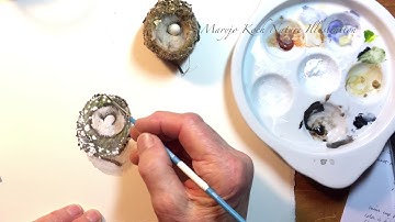Hummingbird Nest Watercolor and Gouache Painting Demonstration Time Lapse Speedpaint