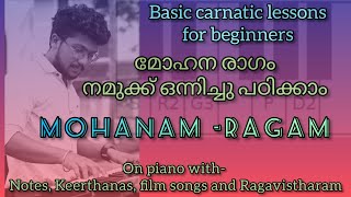 മോഹന രാഗം | basic carnatic lessons  | raga mohana | malayalam piano-keyboard tutorial-S. Jayasankar