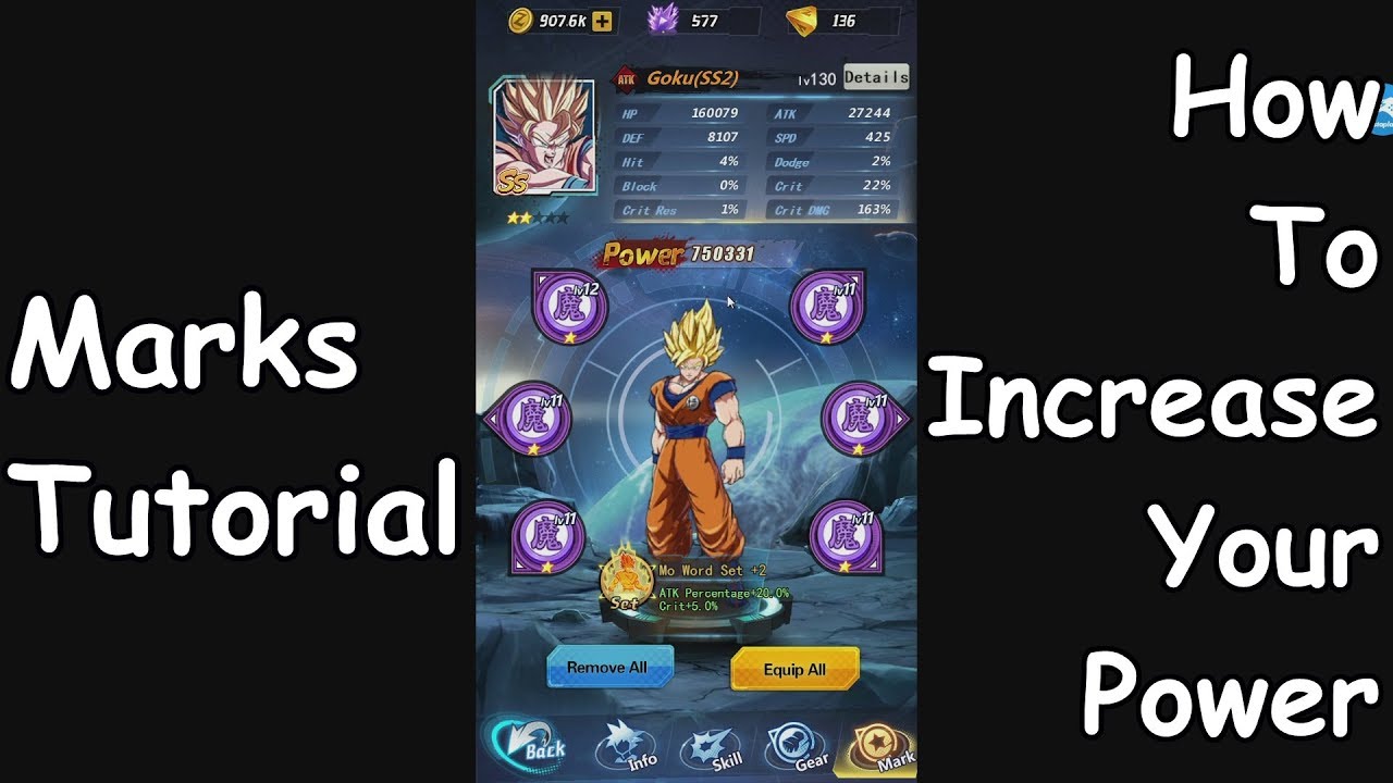 Dragon Ball Idle How To Use Marks Increase Power Tips Tricks