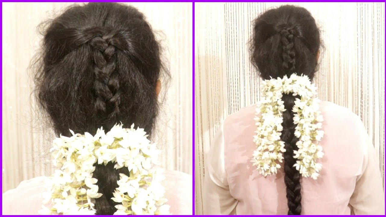 How to do South Indian lace hairstyle with flowers || hairstyle for saree  || wedding hairstyles || - thptnganamst.edu.vn