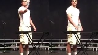 Somehow, this kid makes a bottle flip look epic