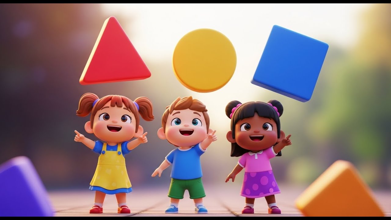 Shapes Around Us 🔺⚪⬛ | Fun Learning Song for Kids | Sing-Along Nursery Rhyme