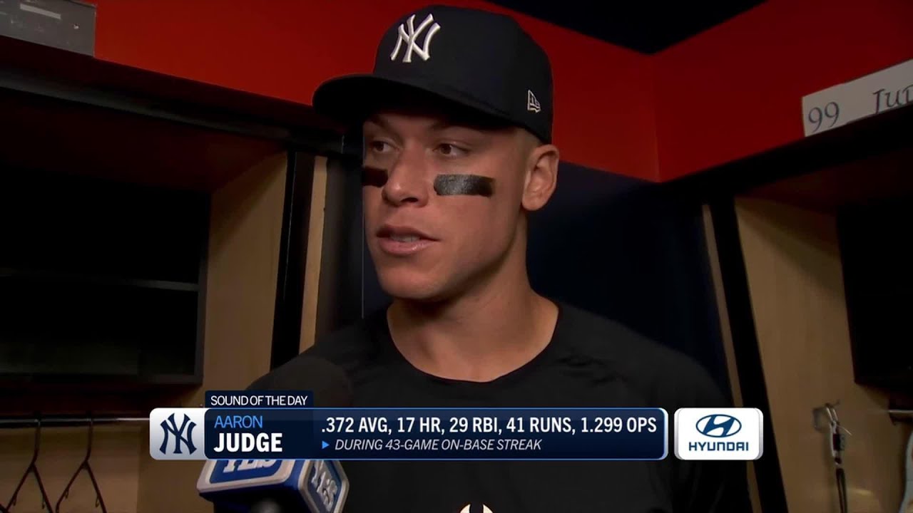 Aaron Judge continues on-base streak in game against Clevland 