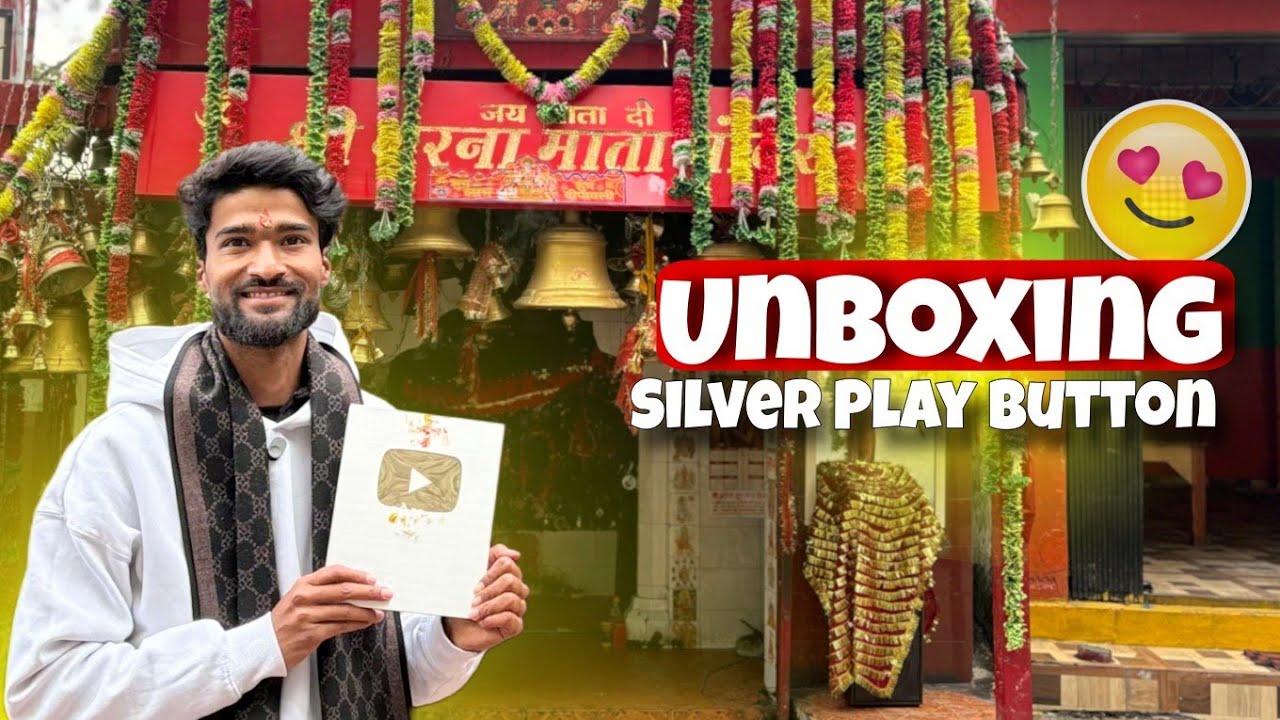 Unboxing Silver Play Button at Mata Rani Mandir 😍 
