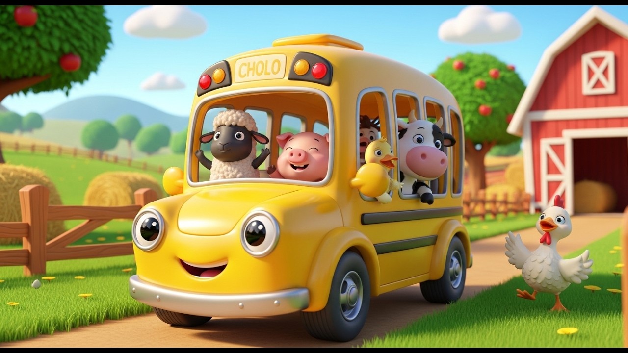 Wheels on the Bus with Old MacDonald 🐄 | Farm Animals Sounds & Fun Learning Songs for Kids