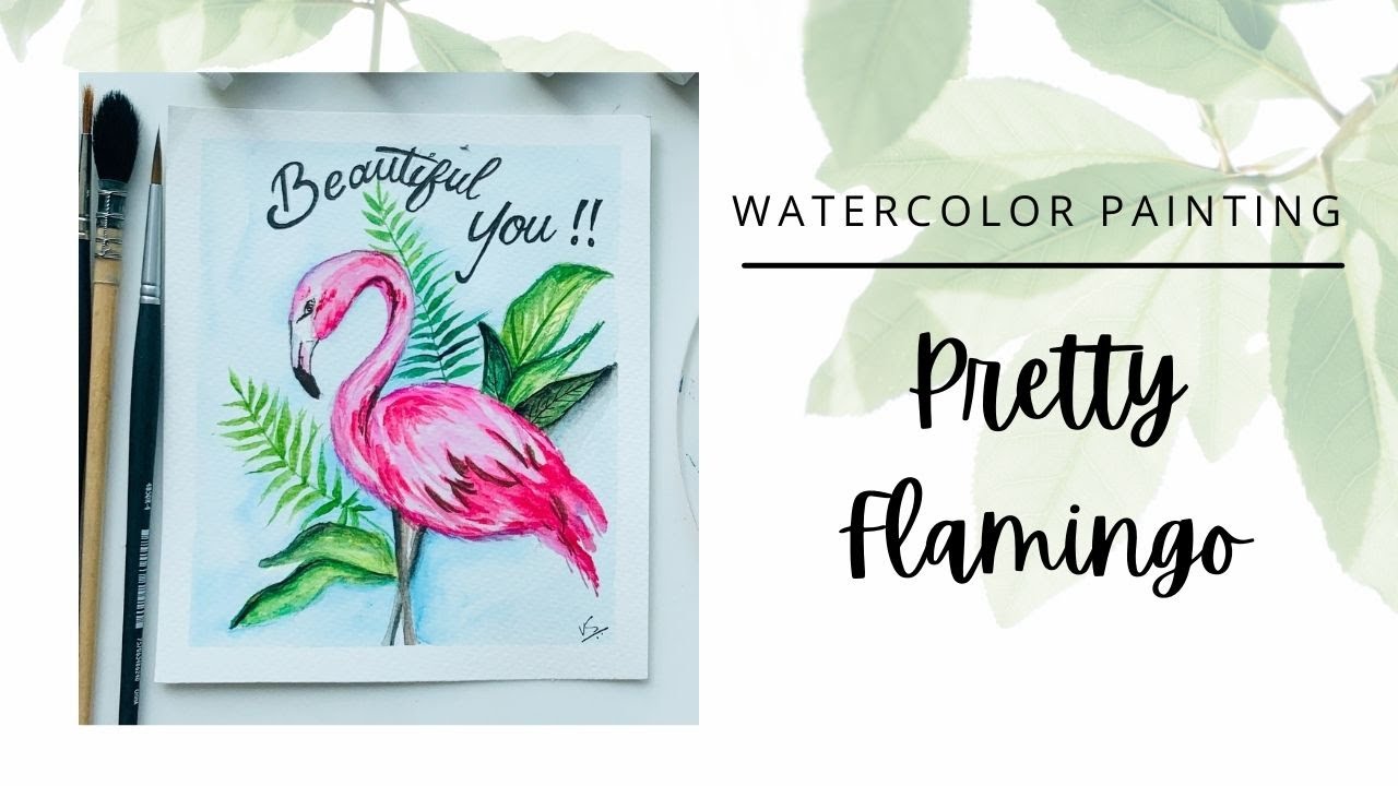 How to make a Pretty Flamingo | Watercolor Painting by Paintology
