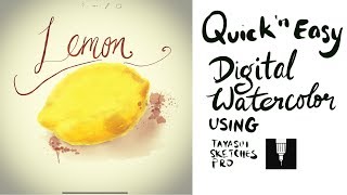 Quick Digital Watercolor Tutorial of a Lemon using Tayasui Sketches Pro on iPad Pro screenshot 5