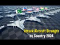 Attack aircraft fleet strength by country 2024