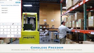 Cordless Freedom with Forklift Using the DuraScan® 700 Series Barcode Scanner