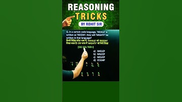 CODING DECODING | REASONING BY ROHIT SIR | #shorts #ssc #reasoning #radianmensa