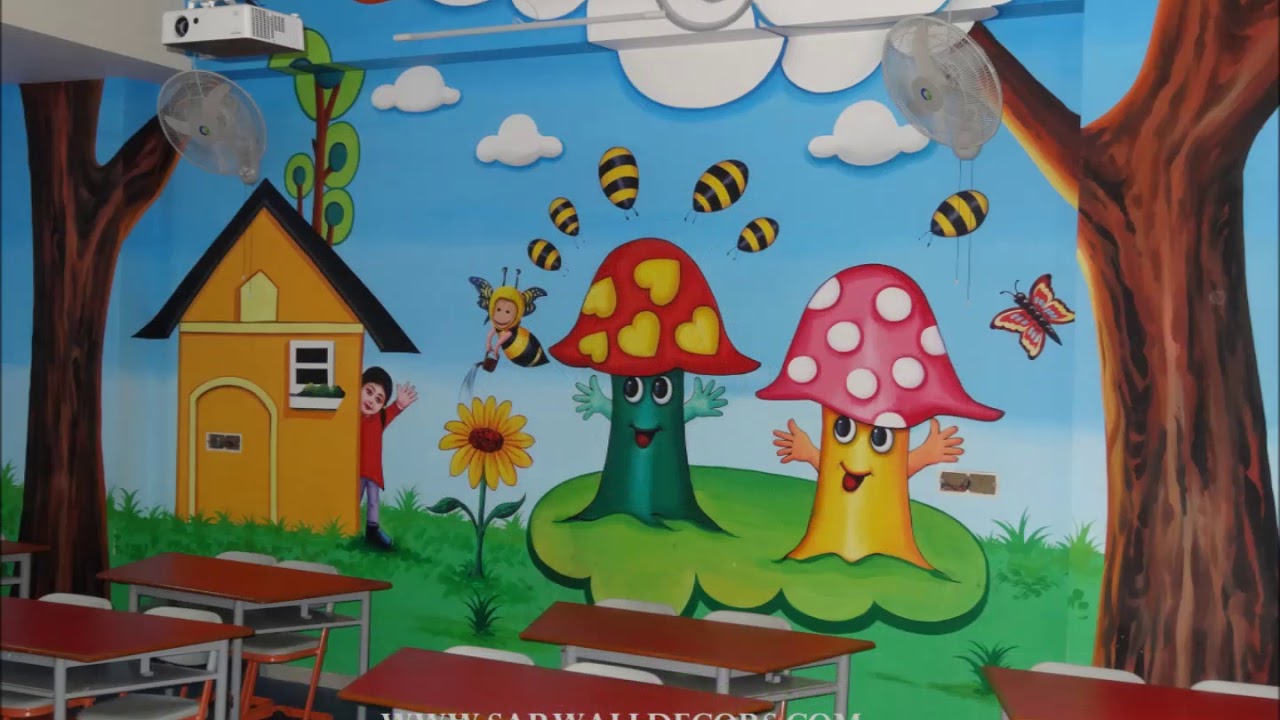 Play School Wall Painting Class Room Decoration Ideas In