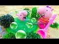 George Pig Preso na Piscina de Hidrogel: Uma Missão de Resgate com Peppa Pig! Vídeo infantil.