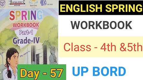 UP Board Class - 4th & 5th || Spring English Workbook || Part -1|| Revision, day - 57