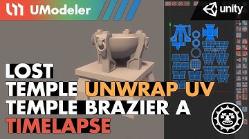 3D Modeling in Unity - Timelapse of unwrapping TempleBrazier_A in the Lost Temple with UModeler
