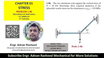1-86 | Determine their required diameters of rod | stress | mech of materials rc Hibbeler