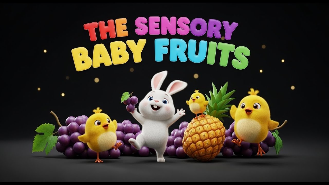 Baby Sensory 🐾🍓 Infant Visual Stimulation | Baby Fruit Dancing 🌼 Spring Sensory Video With Music