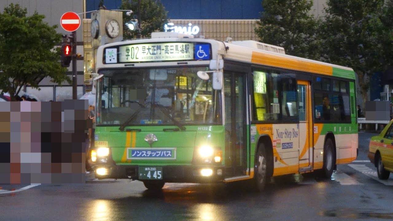 3DFHD】都営バス E-H122(ISUZU ERGA type-B) [学02] 早大正門⇒高田