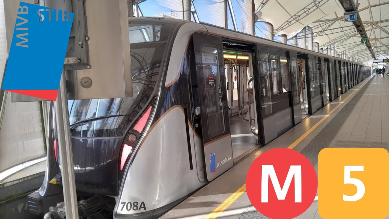 STIB Métro 5 Trajet complet (Herrmann Debroux vers Erasme) dans un M7 (708)