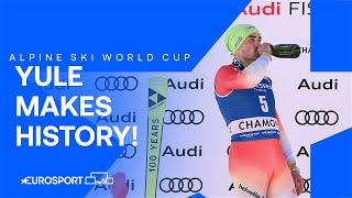 Daniel Yule makes HISTORY by winning Chamonix slalom from 30th after first run 😳👏 | Eurosport