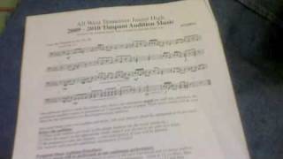 All West Junior High Band Timpani Audition Music(Tennessee)