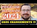 Programme de la chane 2024  de gros changements  