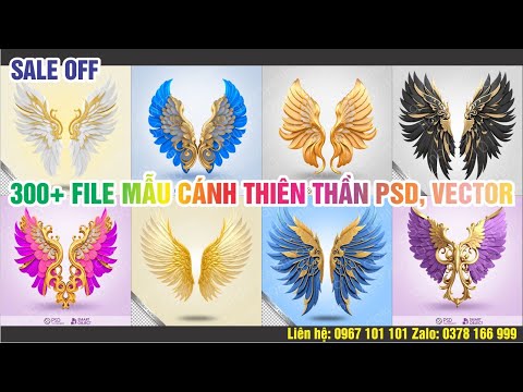 Sale Bộ Sưu Tập 300+ Mẫu Cánh Thiên Thần PSD | Mẫu Cánh Thiên Thần Vector | ĐÔI CÁNH THIÊN THẦN 3D