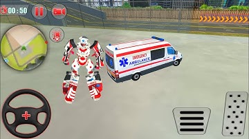 Ambulance Robot City Rescue Game 🚑 Man Rescue Missions || Gameplay 14 ||  @Flash Games Zone