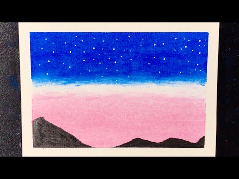 Vẽ Tranh Phong Cảnh Bầu Trời Galaxy Bằng Màu Sáp Dầu | How To Draw Galaxy  With Oil Pastel - Youtube