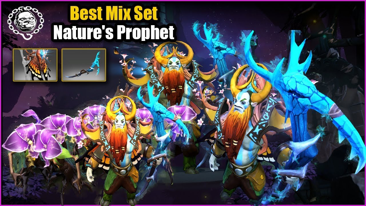 Dota 2 Nature's Prophet Best Mix Set Monarch of the Sapphire Glen + Scythe of Ice