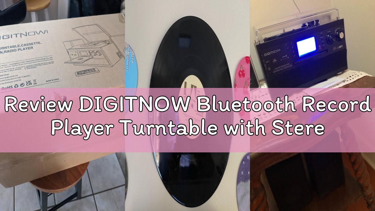 Review DIGITNOW Bluetooth Record Player Turntable with Stereo Speaker, LP Vinyl to MP3 Converter wit
