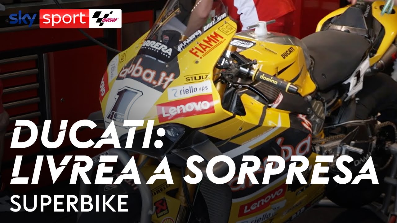 Superbike, a Misano Ducati con la livrea gialla - YouTube